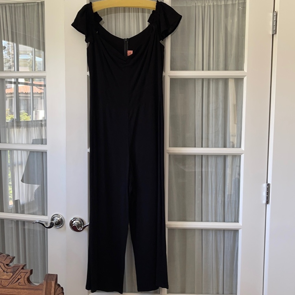 Black off shoulder jumpsuit